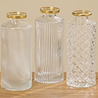 Boltze Home vase decoration transparent glass classic 13cm