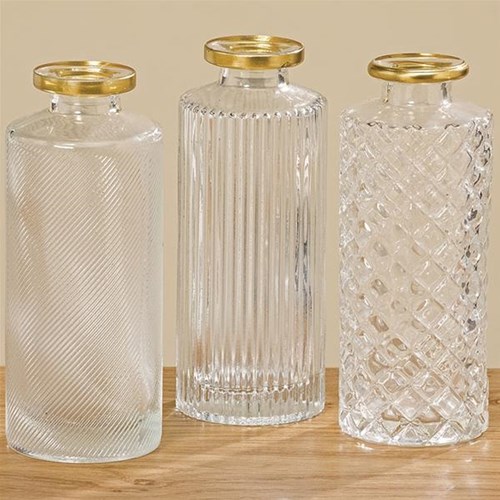Boltze Home vase decoration transparent glass classic 13cm