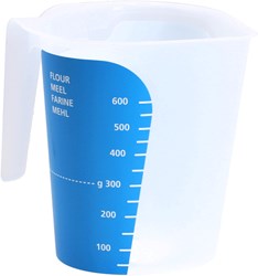 Amuse measuring cup plastic 1000ml transparent blue kitchen accessory