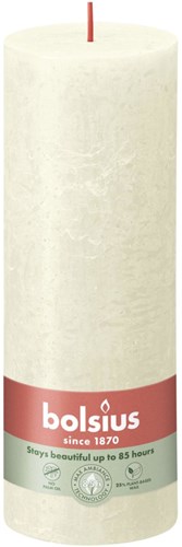 Bolsius rustic pillar candle Soft Pearl 19 cm - decorative candle