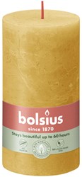 Bolsius rustic pillar candle honey yellow 13 cm - long burning candle