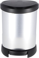 Curver pedal bin Decobin 5L silver with inner bucket - plastic waste bin