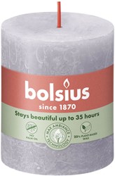 Bolsius rustic pillar candle Frosted Lavender 80/68 - decorative candle