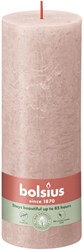 Bolsius Rustic pillar candle Misty Pink - Pink candle 19 cm - 85 hours burn time