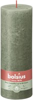 Bolsius rustic pillar candle olive green 19 cm - long burning candle