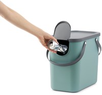 Rotho recycling waste bin Albula 25 liters green - sustainable plastic-2
