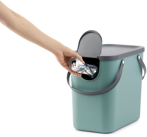 Rotho recycling waste bin Albula 25 liters green - sustainable plastic-2