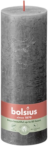 Bolsius Rustic pillar candle Stormy Grey - 19 cm - 85 hour candle