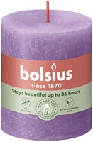 Bolsius rustic pillar candle purple - Vibrant Violet - 8x6.8 cm - 35 hours
