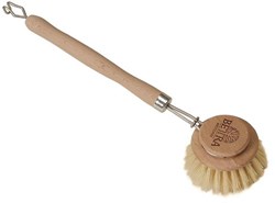 Dish brush wood fiber small - sustainable cleaning brush brown