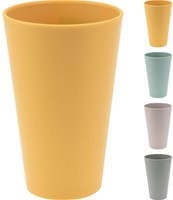 Excellent Houseware cup recycled plastic 400ml yellow mug