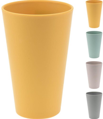 Excellent Houseware cup recycled plastic 400ml yellow mug