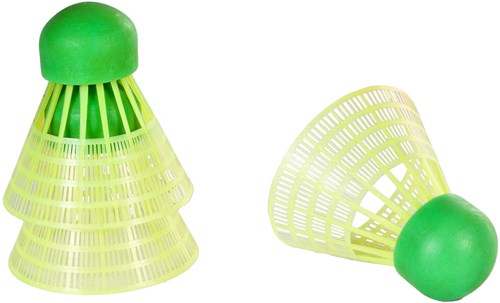 SportX speed badminton shuttles 3 pieces in tube yellow green-2