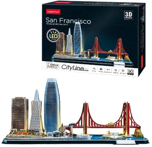 Cubic Fun 3D Puzzle San Francisco City Line LED skyline toy-3