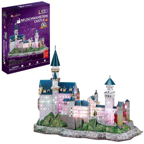 Cubic Fun 3D Puzzle Neuschwanstein Castle LED Light Toy-3
