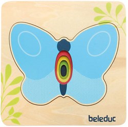 Beleduc wooden puzzle butterfly educational toy colorful