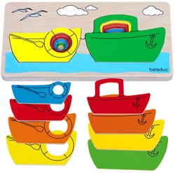 Beleduc wooden layer puzzle ship educational toy