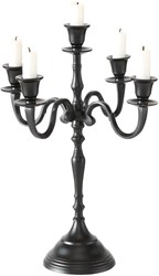 Boltze Home candle holder black aluminium 5-arm classic design 40cm