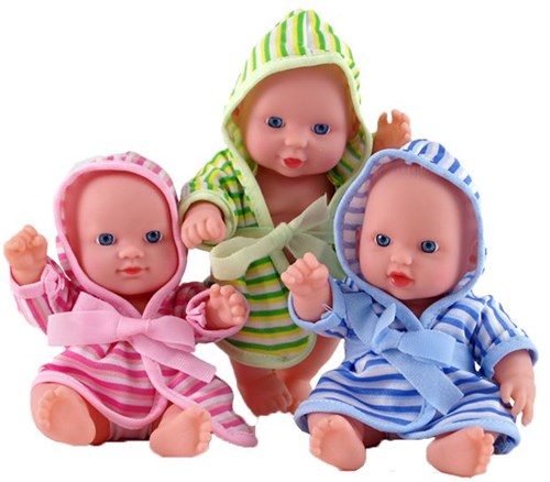 Baby doll with bathrobe doll 20 cm blue toy doll assorted