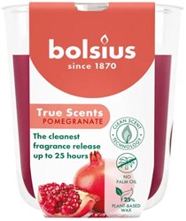 Bolsius scented candle True Scents pomegranate glass 80/73 red