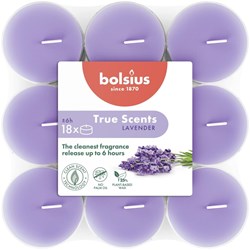 Bolsius scented tealights lavender 18 pcs vegan wax long burning