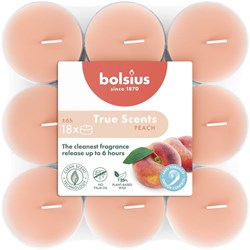 Bolsius scented tealights peach 18 pcs vegan wax long burn time