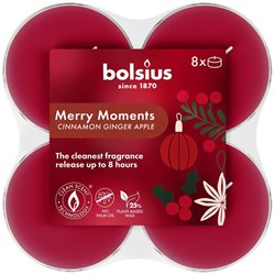 Bolsius scented candle Merry Moments red 8 pieces - Christmas candles