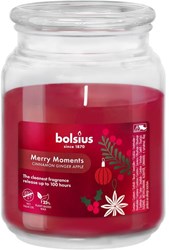 Bolsius scented candle Merry Moments red 100 hours plant-based wax