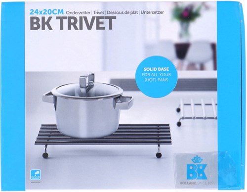 BK coaster stainless steel 24x20 cm - sturdy pan trivet silver-3