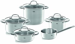 Stainless steel cookware set Fissler San Francisco 5 piece silver