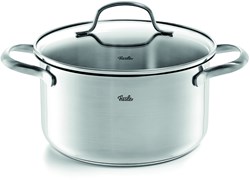 Fissler cooking pot stainless steel 20 cm with glass lid induction