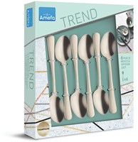 Amefa teaspoons champagne 6 pieces - matte gold cutlery set