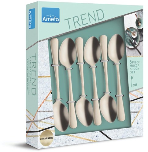 Amefa teaspoons champagne 6 pieces - matte gold cutlery set