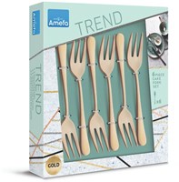 Amefa cake forks gold Austin vintage 6 pieces luxury cutlery