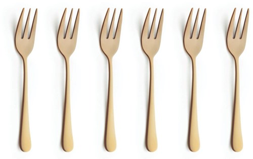 Amefa cake forks gold Austin vintage 6 pieces luxury cutlery-2