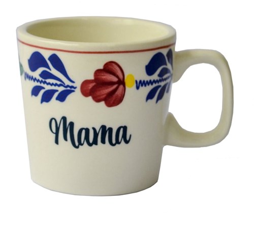 Boerenbont ceramic mug 0.2L white with floral design