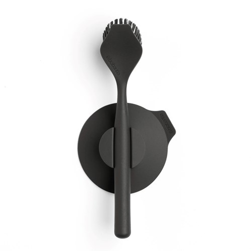 Brabantia dishwashing brush with suction holder - Dark Grey - cleaning brush