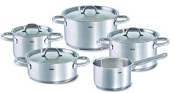 Fissler cookware pot set family line 5-piece induction stainless steel