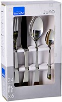 Amefa cutlery set Juno 24-piece - stainless steel silver - modern design