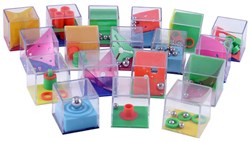 Patience game cube toy multi color plastic 24 pieces display