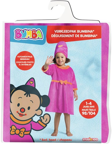 Studio 100 Bumba dress-up Bumbina pink polyester dress size 98-104