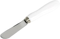 Butter knife set porcelain white - 6 pieces - table cutlery stainless steel