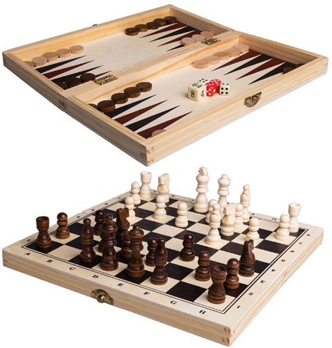 Clown Games 3-in-1 game wood-3