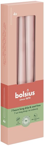 Bolsius gothic candles dinner candles misty pink box of 4 decorative