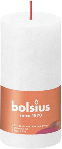 Bolsius rustic pillar candle white 10 cm - long burning candle