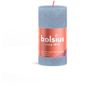 Bolsius rustic pillar candle blue 10cm - long burning time candle