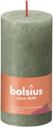 Bolsius rustic pillar candle olive green 10 cm vegan wax home decor
