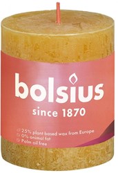 Bolsius rustic pillar candle honey yellow 80x68 mm candle home decor