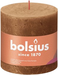 Bolsius rustic pillar candle brown 10x10 cm vegan candle home decor