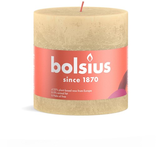 Bolsius rustic pillar candle beige 10x10cm decorative candle decor